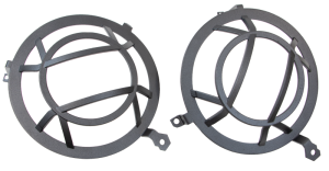 Jeep Wrangler Rubicon Headlight Guard - Fishbone Offroad - Aluminum - Black - `18-`27